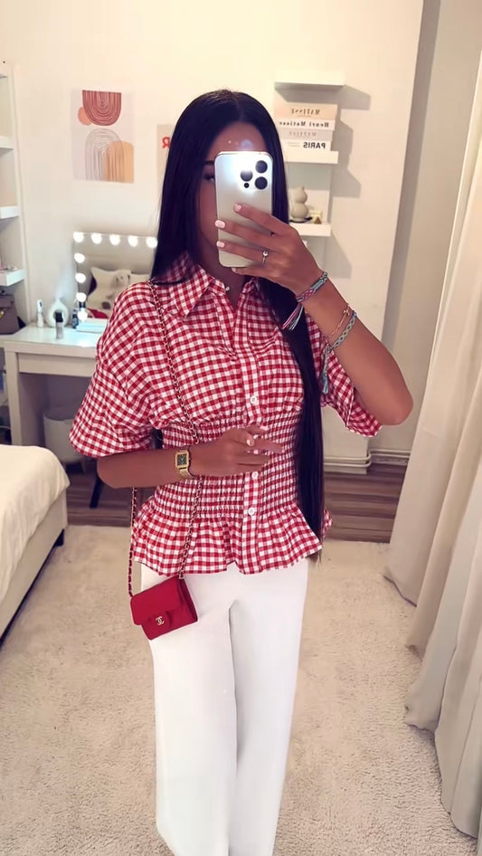 Chemise vichy rouge et blanc